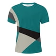thumbnail image 5 of Nebwoak Mens Oversized T Shirts- Summer Casual Short Sleeve Fashion Crewneck Color Block Shirts Green Size 5XL, 5 of 5