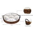 thumbnail image 6 of RANDEFURN Serving Platters and Trays,7-Set Porcelain Serving Tray,Food Tray 15.5 x 15.5 inches, Multi Sectional Snack Serving Trays, Perfect for Chips and Dip, Veggies Portable Handle,Gold, 6 of 9