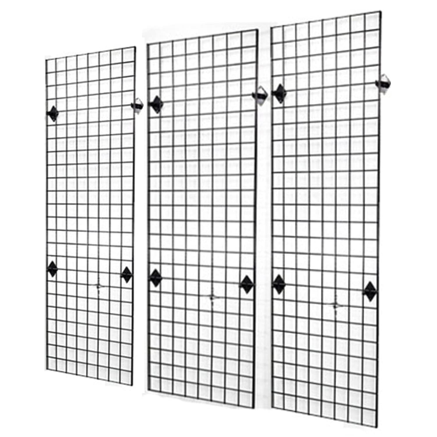 2-x-6-foot-wire-grid-panel-wall-display-kit-3-pack-color-black