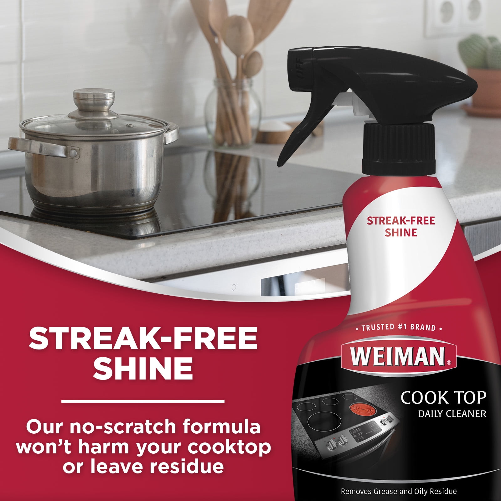 Weiman 70 Cooktop Cleaner, 12 oz, Liquid, Apple, Clear