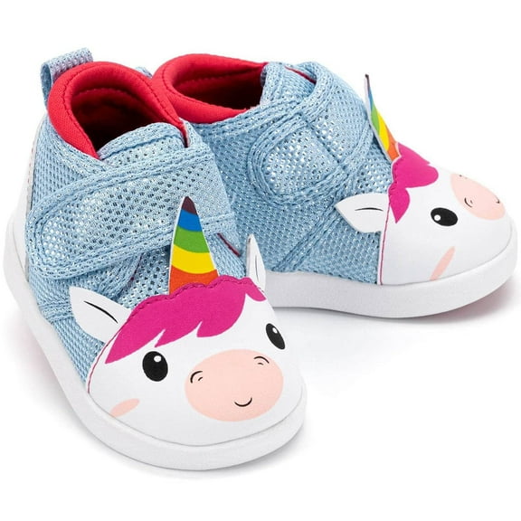 ikiki Unicorn Squeaky Toddler Shoes | White/Sparkly Blue