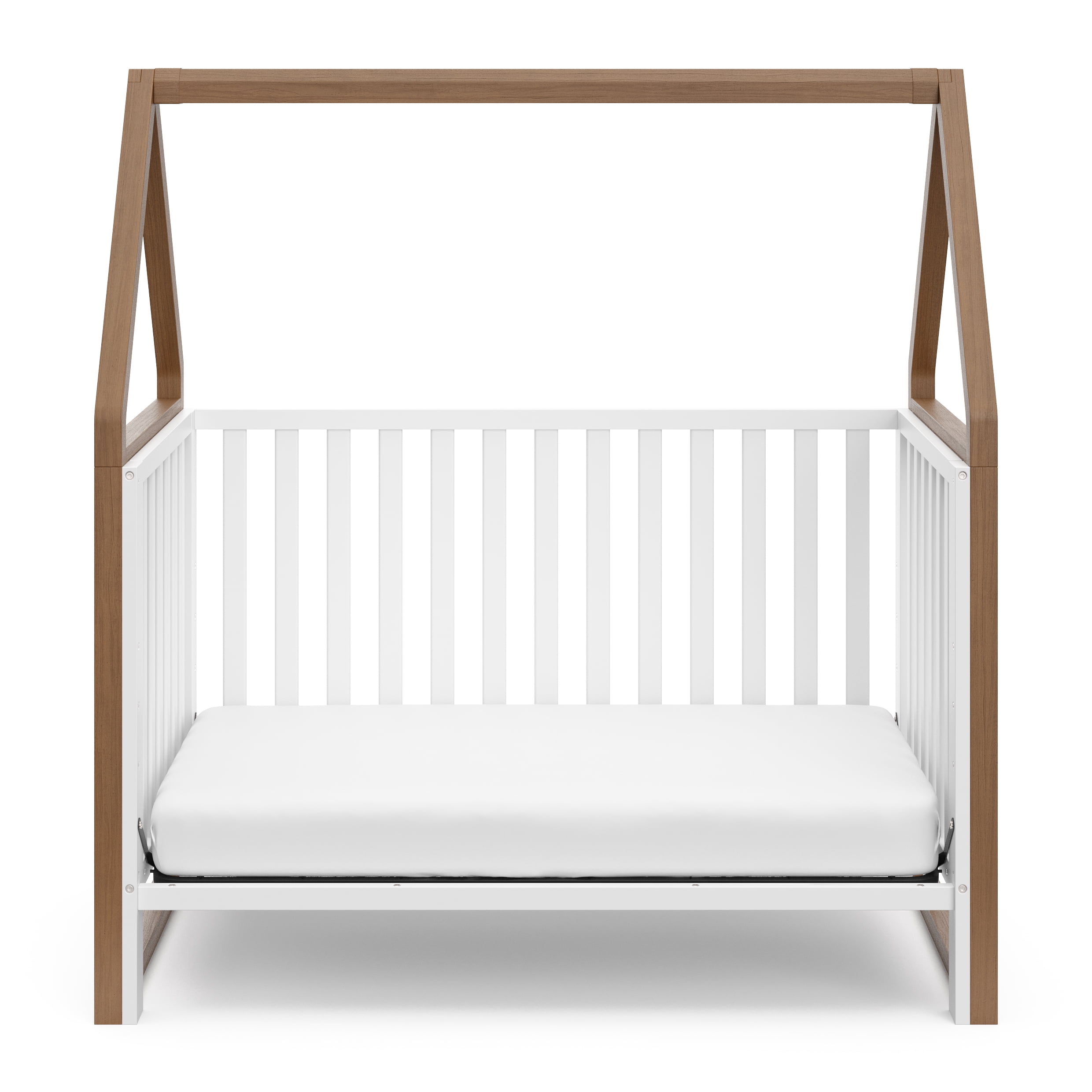 Storkcraft Orchard 5-in-1 Convertible Baby Crib, White/Hazelnut