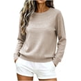 thumbnail image 3 of CBASIHI Womens Sweaters Casual Crew Neck Long Sleeve Pullover Fall Knit Tops XL, 3 of 6