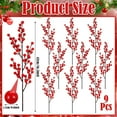 thumbnail image 2 of 9 Pcs 16.5 Inch Berries Stems Winter Artificial Pine Picks Christmas Floral Stems Faux Floral Berry Picks Home Flower Picks for Flower Arrangements DIY Craft Festival Holiday Decor (Red) A, 2 of 5