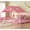 Pink, variant on Plonmago Montessori Full Size Floor Bed with Safety Guardrails, House Bed Floor Bed Full with Reading Nook, Bookshelves & Storage Drawers, Girls Bed for Bedroom,Playhouse,Pink