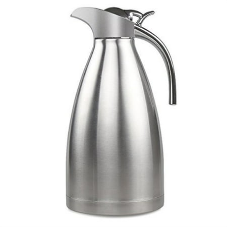 68 oz stainless steel thermal coffee carafe double wall vacuum insulated with press button silver by