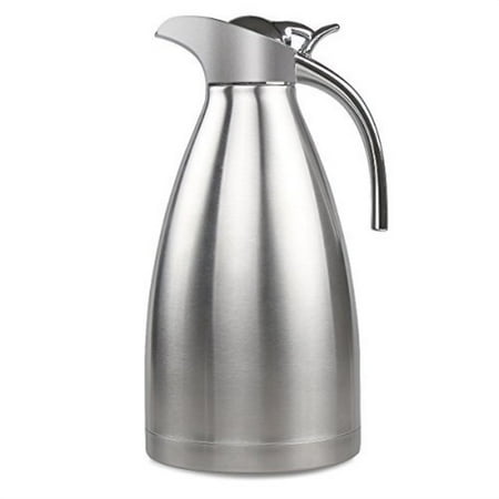 - 68 oz stainless steel thermal coffee carafe double wall vacuum insulated with press button silver by fulity