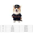 thumbnail image 3 of Funny Pilot Dog Costume, Standing Pet Uniform Outfit with Hat, Navy Blue Captain Suit with Belt Bag, Party Cosplay Apparel, for Small Medium Dogs Puppies Cats Photo Prop, 3 of 7