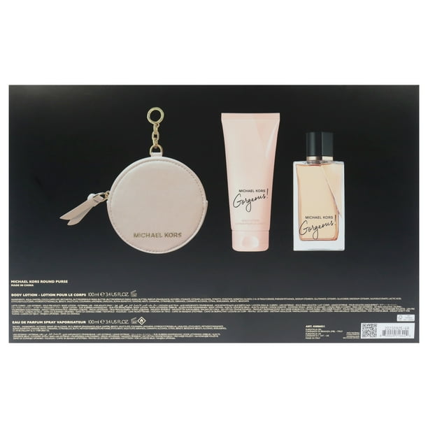 Michael Kors Gorgeous , 3 Pc Gift Set 3.4oz EDP Spray, 3.4oz Body
