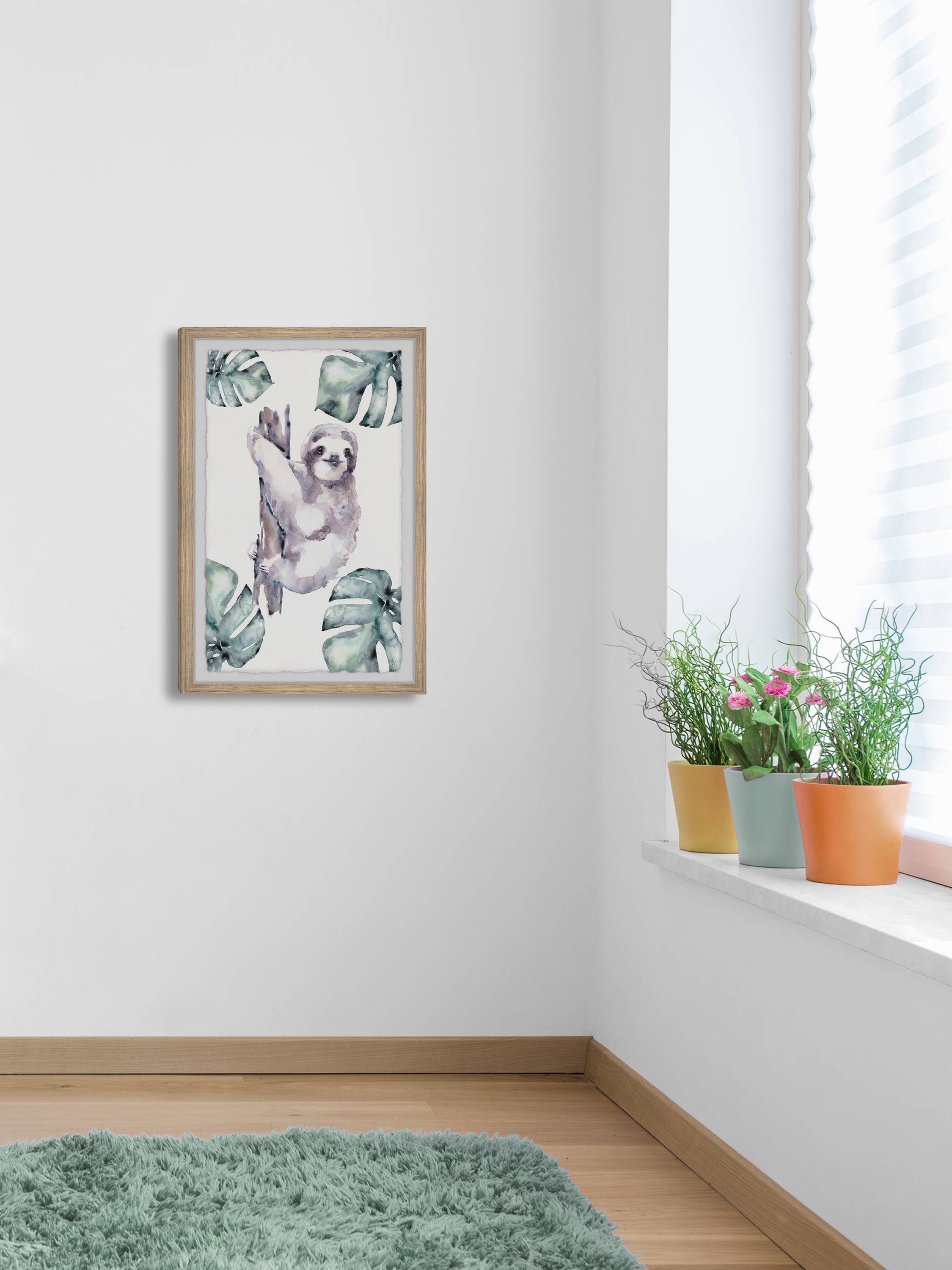 Marmont Hill Palms and Sloth Framed Wall Art
