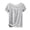 Grey, variant on Women Short Sleeve Tees Cotton Ribbed T-Shirts Boat Neck Lettuce Trim Solid Casual Tops