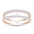 thumbnail image 2 of 1/4 CT Round Cut White Cubic Zirconia Enhancer Double Guard Ring In 14K Rose Gold Over Sterling Silver (Color: White, Clarity: VVS1-VVS2, 0.25 Cttw) -10, 2 of 7