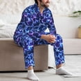 thumbnail image 7 of Lsque Blue Lightning1 Pattern Long Sleeve Pajama Set for Men - Soft 2-Piece Sleepwear and Loungewear Set with Pockets, Comfy Nightwear-Large, 7 of 7