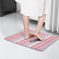 thumbnail image 4 of Pink and Green Striped Pattern Flannel Non Slip Door Rugs,Washable Door Mats Indoor,Decorative Door Mats,Dirt-Resistant and Absorbent Doormat for Entrance,Bedroom,Kitchen,Bathroom,31.5x17in(80x43cm), 4 of 4