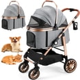 thumbnail image 1 of Cochecito para mascotas MAMIZO para perros y gatos de hasta 25 kg con transportín, 1 of 9