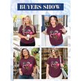 thumbnail image 5 of Anbech Plus Size Women Shirt Love Heart Crewneck Tshirt Short Sleeve Oversized Graphic Sweet Top, 5 of 7