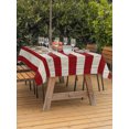 thumbnail image 3 of Outdoor Table Cloth with Umbrella Hole and Zipper, American Flag Waterproof Rectangle Tablecloth 60"x102", Vintage Wooden Star Striped Red Blue Washable Table Cover for Outside Party Patio Picnic, 3 of 8