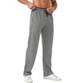 thumbnail image 2 of cfhntfmh Mens Running Pants Lightweight Straight Leg Drawstring Pants with Pockets Elastic Waisted Workout Pants (Gray,Medium), 2 of 5