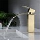 thumbnail image 4 of Promoción de invierno, grifo mezclador de lavabo de cascada de acero inoxidable dorado, grifo de baño de cocina de agua fría y caliente ajustable, diseño elegante, 4 of 4