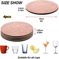 thumbnail image 4 of Light Rose Gold Glitter Drinks Coasters, Non-Scratch Cork Base Round Cups Mats for for Wooden Coffee Table, Cool Housewarming Gift for Home Decor, 4 of 7