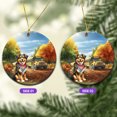thumbnail image 2 of Goodbye Summer Miniature American Shepherd Hello Fall Time for School Ceramic Round Ornament MAS Dog Lover Gifts Home Tree Decor - 02014, 2 of 5