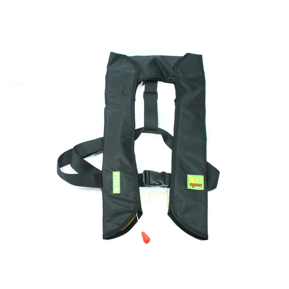 50% Off Adult Inflatable Life Jacket Automatic Manual Vest Lifesaving PFD Black 