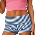 thumbnail image 4 of Ruimatai Women's Biker Shorts High Waisted Striped Stretch Soft Casual Yoga Shorts for Workout Daily Wear Loungewear, 4 of 6