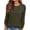 *Army Green, variant on ClodeEU Women's Crewneck Long Sleeve Blouse Top,Casual Loose Solid Color Pullover ,Women's Plus L