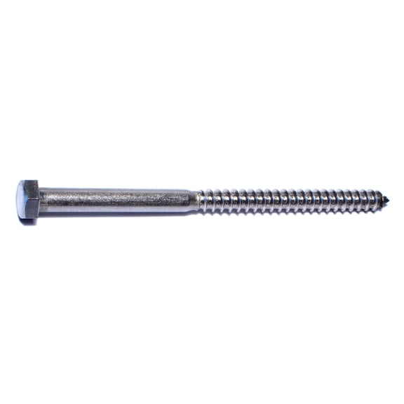 3/8" x 6" 18-8 Stainless Steel Hex Head Lag Screws HLSHSS-204