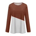 thumbnail image 6 of Shirts for Women Women's Loose Casual Leisure Long Sleeve Round Neck Collar Patchwork T-Shirt Top, 6 of 6