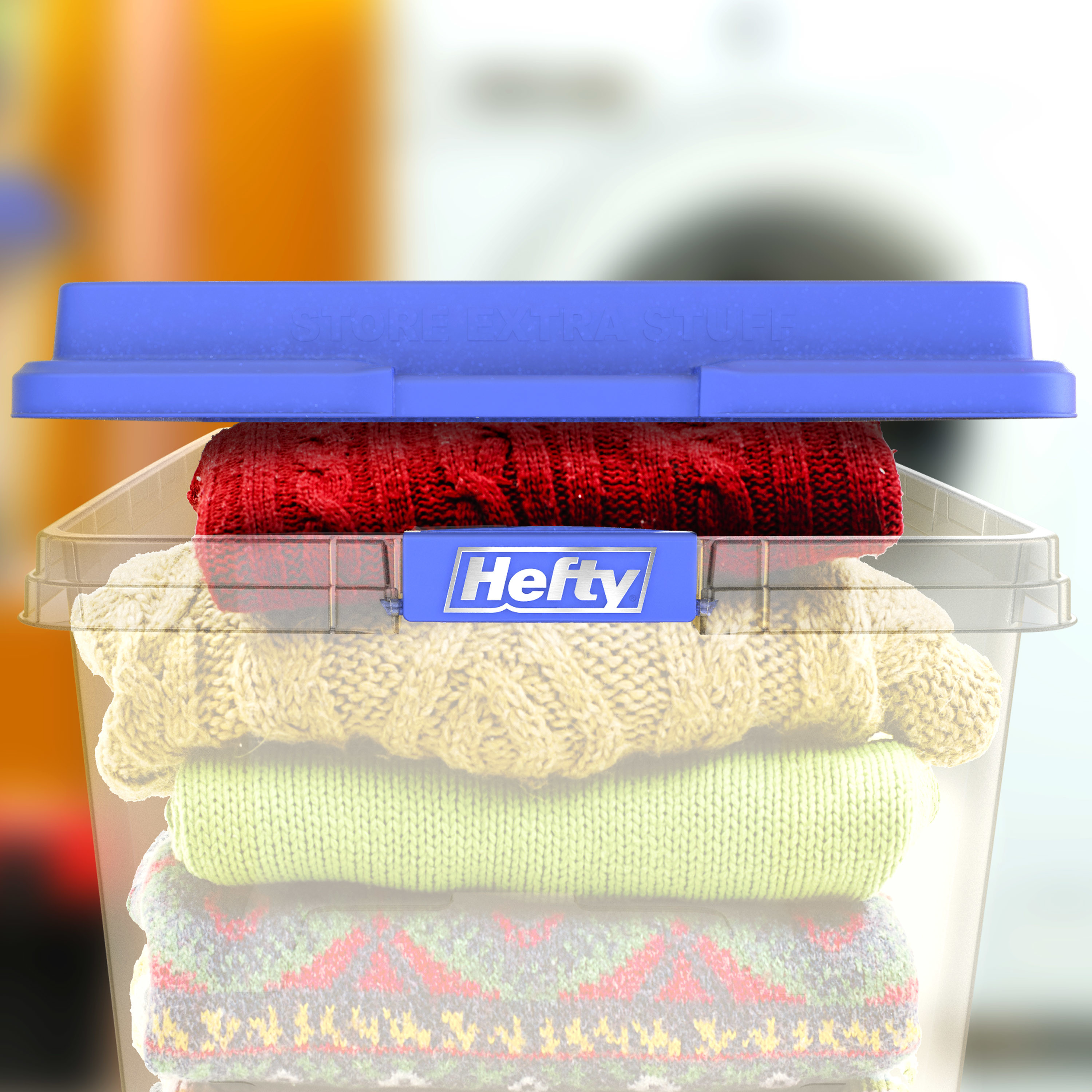Hefty 72 Quart Clear Storage Bin with Latch Lid photo 6