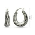 thumbnail image 6 of LeCalla 925 Sterling Silver Jewelry Antique Light-Weight Click Top Hoop Earrings for Women and Teen 27MM, 6 of 11