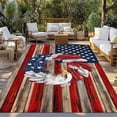 thumbnail image 2 of American Flag Outdoor Rug for Patio/Deck/Porch, Non-Slip Large Area Rug 6 x 9 Ft, Blue Red USA Flag Eagle Wreath Indoor Outdoor Rugs Washable Area Rugs, Reversible Camping Rug Carpet Runner, 2 of 8