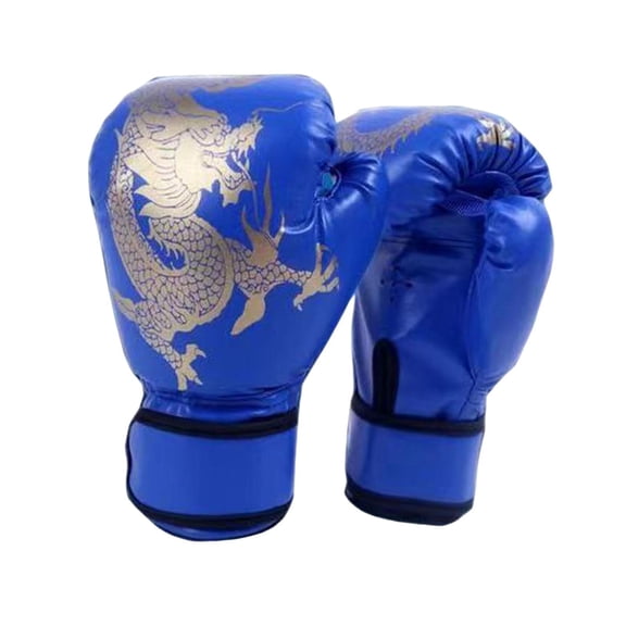 Guantes de boxeo para niños, guantes de saco de boxeo, protección completa, cómodos de PU para entrenamiento en casa, gimnasio, fitness, entrenamiento azul