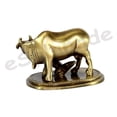 thumbnail image 3 of eSplanade Lucky Figurine - Nandi Kamadhenu Cow Kamdhenu Cow and Calf Sculpture | Holy Cow Statue Sculpture Showpiece | Brass - 2.5" Inches, 3 of 5