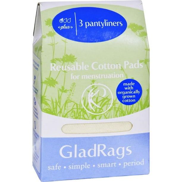 Gladrags 1602697 Pantyliner Plus Coton Biologique Pads&44; 3 Paquets
