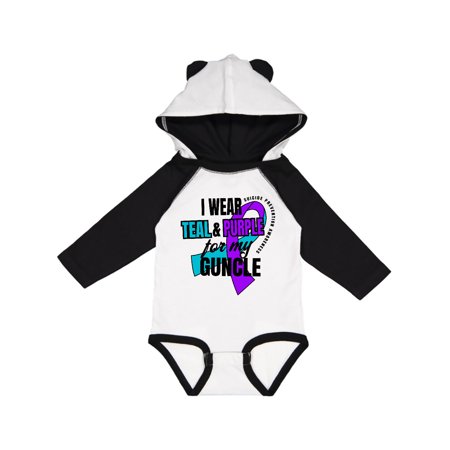 

Inktastic Suicide Prevention I Wear Teal and Purple for My Guncle Gift Baby Boy or Baby Girl Long Sleeve Bodysuit