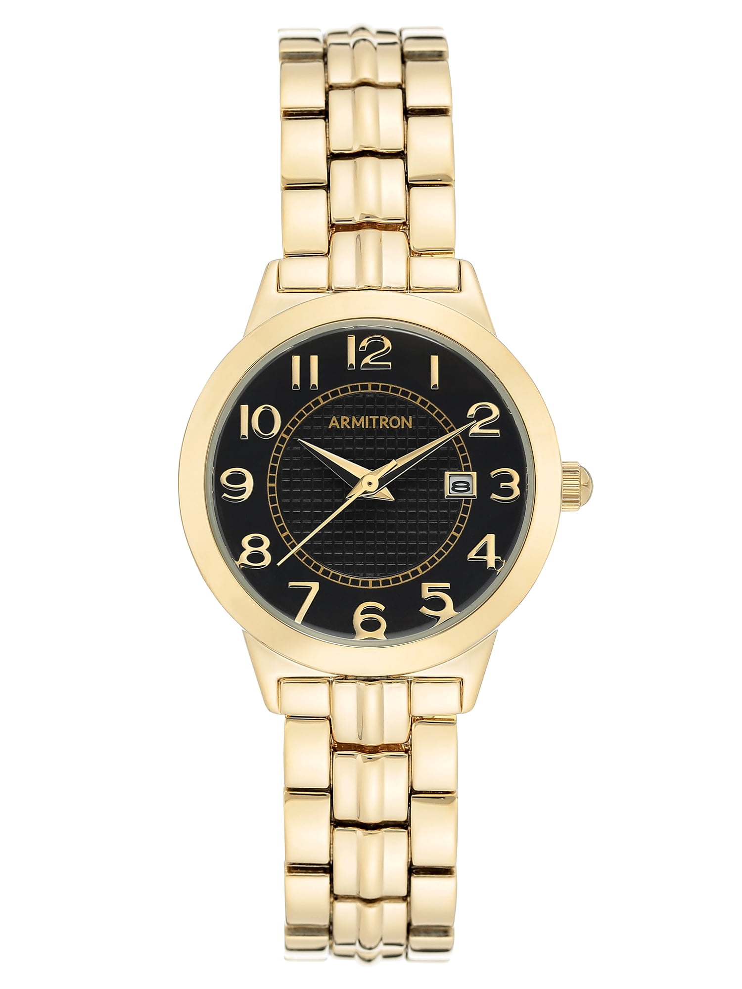 Armitron Women's Gold-Tone and Black Calendar Dress Watch - Walmart.com