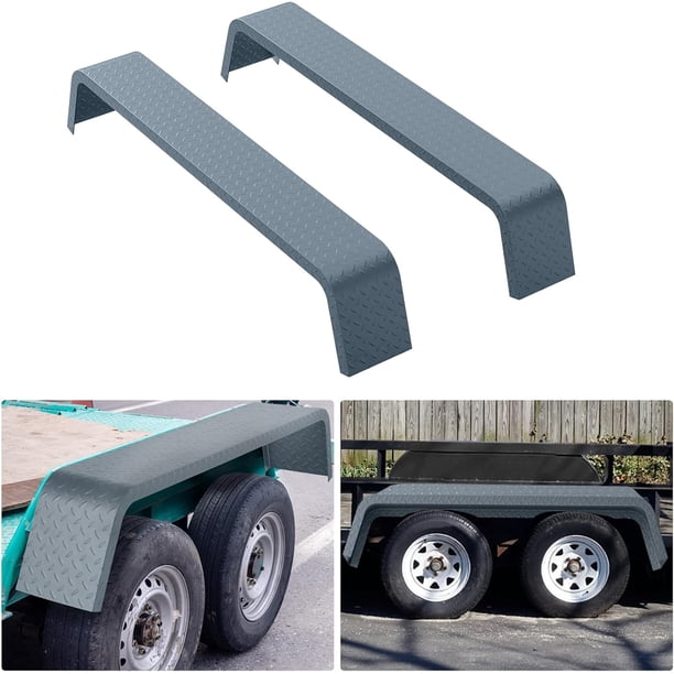 Historyli Paquete de 2 guardabarros para remolque con eje tándem,aptos para neumáticos de 13" a 15",desmontables de 72-7/8" x 10-1/4" x 13",diseño dividido