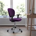 thumbnail image 4 of Mid-Back Purple Mesh Padded Swivel Task Chair with Chrome Base and Arms, 4 of 7