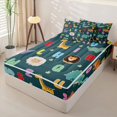 thumbnail image 2 of Homewish Cute Sheep Giraffe Zipper Twin Comforter Sets with Fitted Sheet and 2 Pillowcases For Boys,Jungle Animal Dinosaur Zipper Bedding Set For Dino Lover,Reversible,4 Pieces, 2 of 7