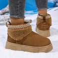 thumbnail image 5 of Mostsola Platform Snow Boots for Women Round Toe Ankle Boots Winter Warm Cozy Fuzzy Slippers, 5 of 9