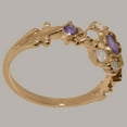 thumbnail image 3 of LBG British Made 18k Rose Gold Natural Amethyst & Opal Womens Engagement Ring - 33 size options - Size 4.5, 3 of 7