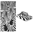 thumbnail image 6 of Dreamtimes Bath Towel Sets for Bathroom Hand Towels Fingertip Towels Animal Zebra Leopard Print 3 Piece Decorative Soft Cotton Absorbent, 6 of 6
