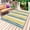 GoldenRod, variant on Blue Yellow Striped Outdoor Rug 4x6 Ft - Reversible Patio Rug Outdoor Camping Rugs, Watercolor Modern Stripes Art Washable Indoor Outdoor Area Rugs, Non-Slip Outdoor Carpet Runner for Deck/Porch