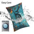 thumbnail image 6 of Zufioo Realistic Ocean Shark Print Double-Sided Throw Pillow Cover, Pillow Protector Home Decor - With Hidden Zipper, Suitable for Bedroom, Living Room, Car Interior-20"x30", 6 of 6