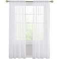 thumbnail image 5 of Cortinas de gasa blanca - Juego de 2 cortinas cortas 132 x 160 cm decoración dormitorio cocina, tul de organza con filtros de ojales transparentes, blanco, 2 piezas JAMW Sencillez, 5 of 5