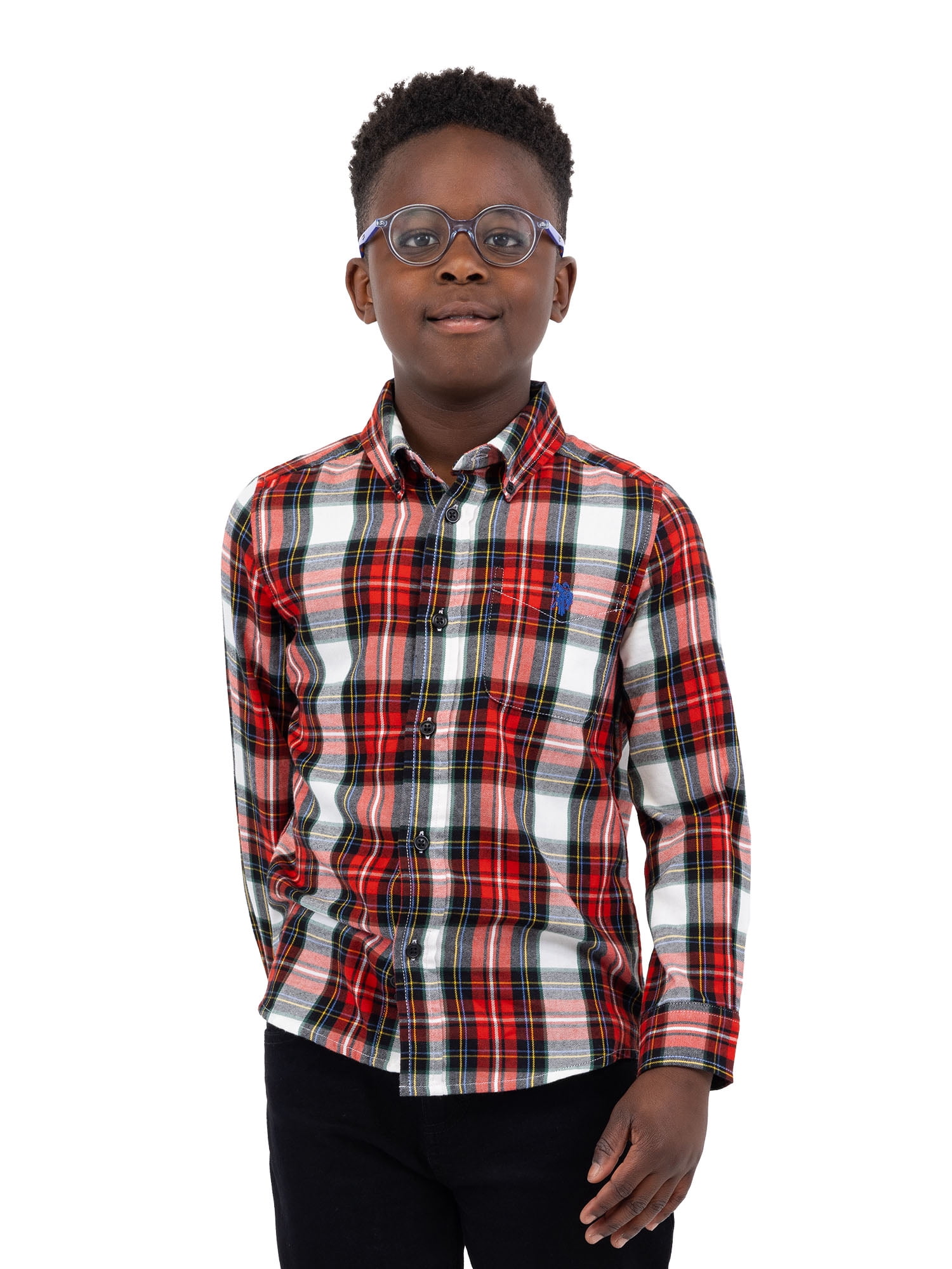 U.S. Polo Assn. Boys Long Sleeve Button Down Shirt, Sizes 4-18