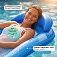thumbnail image 3 of Fuebueo Inflatable Pool Float 63 Inch, Mesh Hammock Water Lounger with Pillow, Heavy Duty Leisure Raft for Adults Beach Lake, Blue Swim Mat Bed, 3 of 6