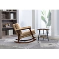 thumbnail image 4 of S-HOME Rocking Chair with Wood Frame and Upholstered Seat Ideal for Living Rooms and Sunrooms，khaki, 4 of 9